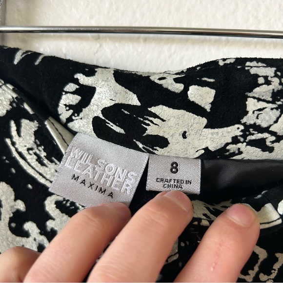 Vintage Y2K Wilson leather suede graffiti all over print low rise flare pants - Picture 4 of 6